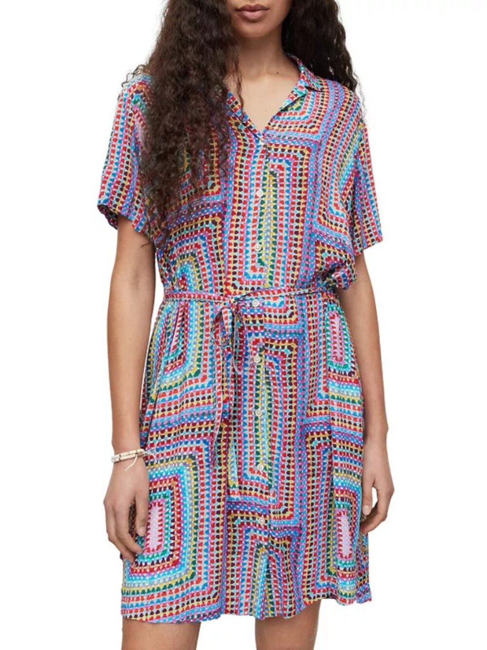 AllSaints Athea Luisa Dress – US 10 – Like New – Artsy, Geometric, Abstract